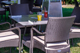 90cm Windsor Bronze Square Dining Table with 4 Stacking Armchairs