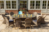 230cm Mayfair Oval Dining Table with 2 Dining Armchairs & 8 Dining Chairs