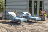 2 Hampstead Grey Sun Loungers with Side Table