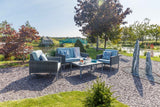 Hampstead Grey 2 Seater Sofa with 2 Lounge Armchairs & Rectangular Coffee Table
