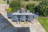 240cm Hampstead Grey Rectangular Dining Table with 8 Dining Armchairs