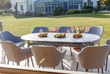 220cm Henley Porcelain Slate & Aluminium Oval Dining Table with 8 Richmond Dining Armchairs