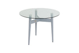 CLEARANCE | 100cm Henley Glass & Aluminium Round Dining Table