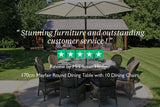170cm Mayfair Round Dining Table with 10 Dining Chairs