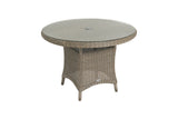 110cm Kensington Round Dining Table with 4 High Back Dining Armchairs