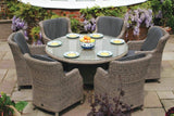 150cm Kensington Round Dining Table with 6 High Back Dining Armchairs