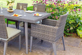 180cm Hampstead Grey Rectangular Dining Table with 2 Dining Armchairs & 4 Dining Chairs