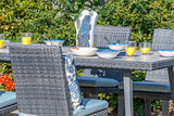 240cm Hampstead Grey Rectangular Dining Table with 2 Dining Armchairs & 6 Dining Chairs