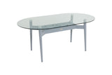 180cm Henley Glass & Aluminium Oval Dining Table with 6 Richmond Dining Armchairs