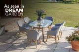 180cm Henley Glass & Teak Oval Dining Table with 6 Richmond Dining Armchairs