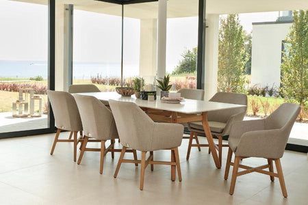 Bespoke Henley Porcelain Marble & Teak Dining Table