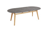 220cm Henley Porcelain Slate & Teak Oval Dining Table