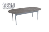 220cm Henley Porcelain Slate & Aluminium Oval Dining Table