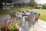 220cm Henley Porcelain Slate & Aluminium Oval Dining Table with 8 Richmond Dining Armchairs