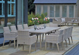 240cm Hampstead Stone Rectangular Dining Table with 10 Dining Armchairs