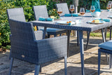 180cm Hampstead Grey Rectangular Dining Table with 2 Dining Armchairs & 4 Dining Chairs