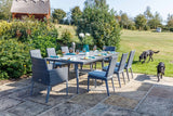 240cm Hampstead Grey Rectangular Dining Table with 2 Dining Armchairs & 6 Dining Chairs