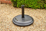 2.5m Deluxe Round Aluminium Grey Parasol with 25kg Concrete Base