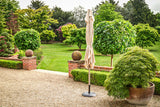 3.2m x 2.1m Deluxe Rectangular Aluminium Almond Parasol with 25kg Concrete Base