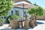 3.2m x 2.1m Deluxe Rectangular Aluminium Grey Parasol with 65kg Granite Base