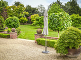 3m Deluxe Round Aluminium Grey Parasol with 25kg Base