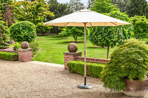 3m Deluxe Round Aluminium Almond Parasol with 25kg Base