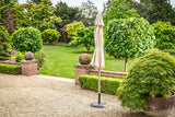 3m Deluxe Round Aluminium Almond Parasol with 25kg Base