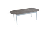 220cm Henley Porcelain Slate & Aluminium Oval Dining Table