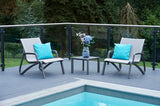 2 Paris Volcano/Grey Lounge Armchairs with 50cm Side Table