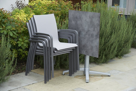 80cm Paris Silver Square Folding Table