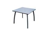 90cm Paris Volcano/Grey Square Dining Table with 4 Volcano/Black Stacking Armchairs