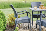 CLEARANCE | 90cm Windsor Grey Square Dining Table with 2 Stacking Armchairs