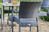 90cm Windsor Grey Square Dining Table with 4 Stacking Armchairs