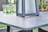 90cm Windsor Grey Square Dining Table with 4 Stacking Armchairs