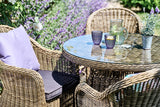 100cm Mayfair Round Dining Table with 4 Dining Armchairs