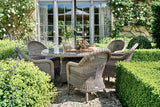 150cm Kensington Round Dining Table with 6 Dining Armchairs