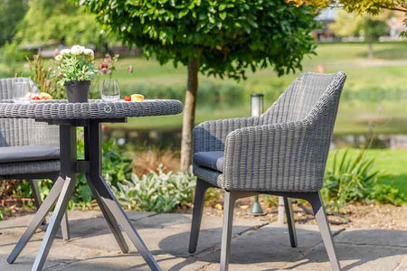 90cm Cliveden Round Dining Table with 2 Dining Armchairs