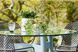 100cm Henley Glass & Aluminium Round Dining Table