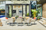 230cm Henley Glass & Aluminium Dining Table with 8 Richmond Armchairs