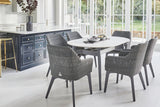 158cm Henley Porcelain Marble & Aluminium Oval Dining Table