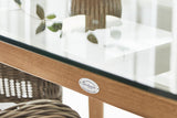 180cm Henley Glass & Teak Oval Dining Table