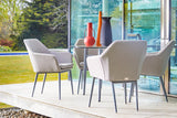 100cm Henley Glass & Aluminium Round Dining Table