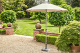 2.5m Deluxe Round Aluminium Grey Parasol with 25kg Concrete Base