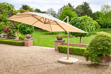 3m Amalfi Square Cantilever Parasol - Almond