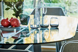 CLEARANCE | 180cm Henley Glass & Aluminium Oval Dining Table