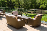 Windsor Bronze 2 Seater Sofa with 2 Lounge Armchairs & Rectangular Coffee Table