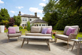 Cannes 2 Seater Sofa with 2 Lounge Armchairs, Coffee Table & Side Table