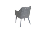 180cm Henley Glass & Aluminium Oval Dining Table with 6 Cliveden Dining Armchairs