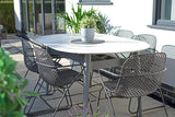 158cm Henley Porcelain Marble & Aluminium Oval Dining Table