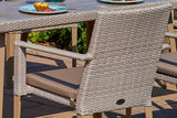 240cm Hampstead Stone Rectangular Dining Table with 10 Stacking Armchairs